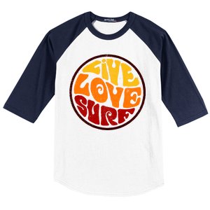 Live Love Surf Baseball Sleeve Shirt