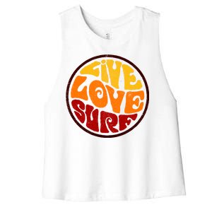 Live Love Surf Women's Racerback Cropped Tank