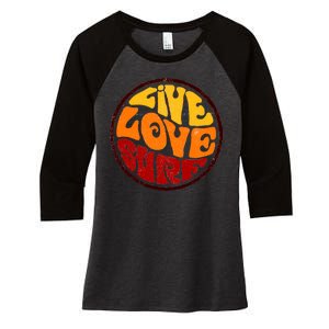 Live Love Surf Women's Tri-Blend 3/4-Sleeve Raglan Shirt