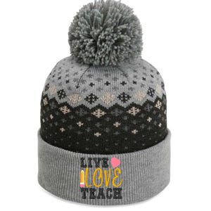 Live Love Teach The Baniff Cuffed Pom Beanie