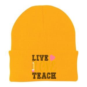 Live Love Teach Knit Cap Winter Beanie