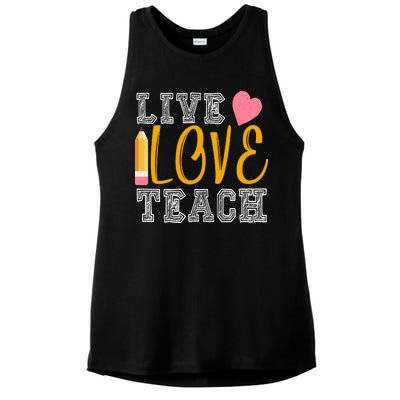 Live Love Teach Ladies PosiCharge Tri-Blend Wicking Tank