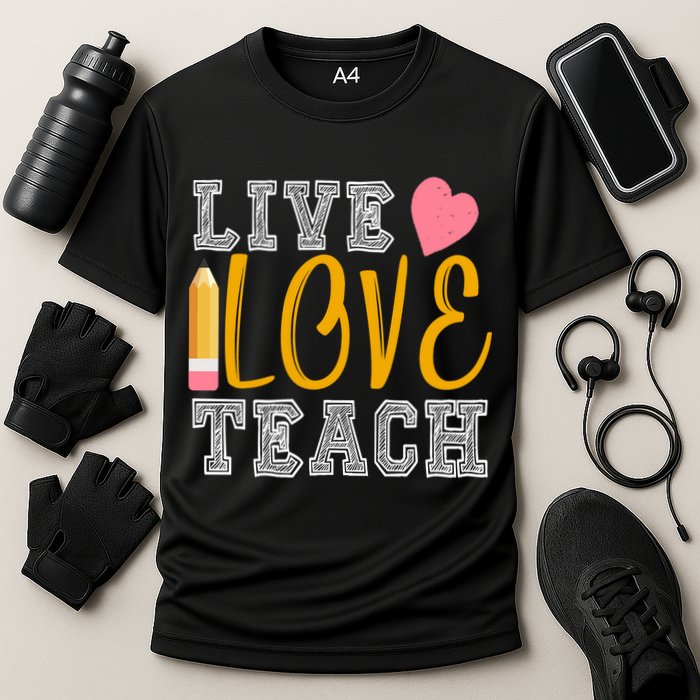 Live Love Teach Cooling Performance Crew T-Shirt