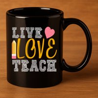 Live Love Teach 11oz C Handle Ceramic Mug