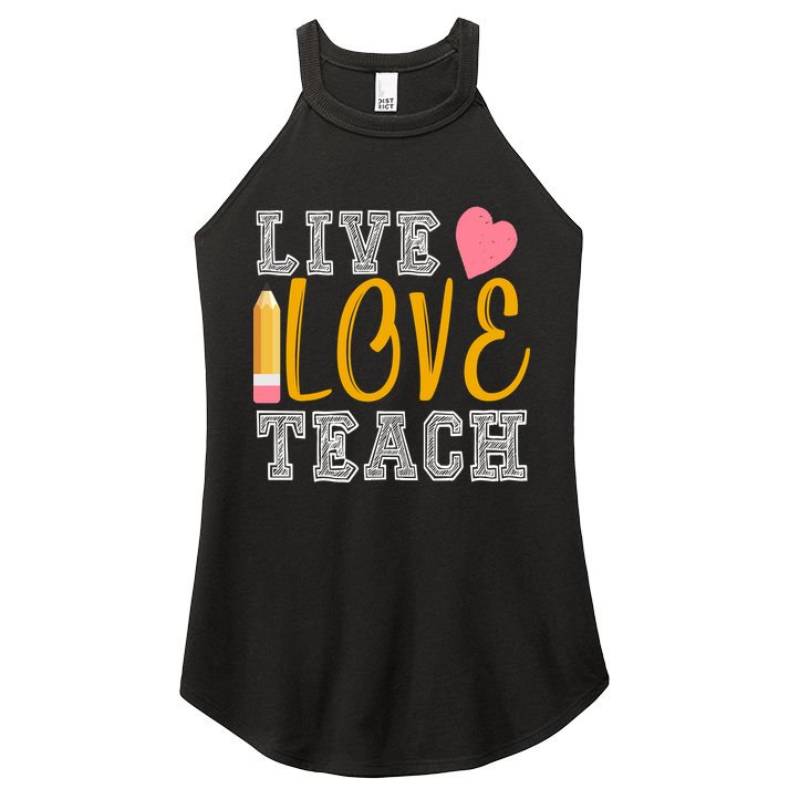 Live Love Teach Women's Perfect Tri Rocker Tank