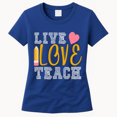 Live Love Teach Womens T-Shirt