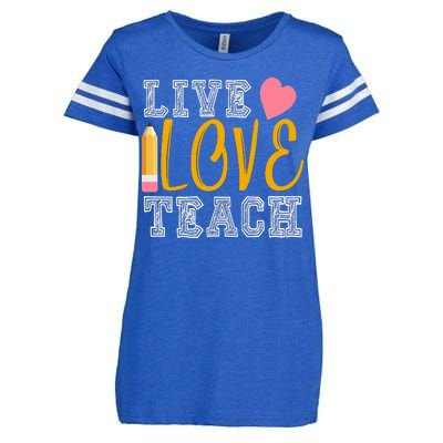 Live Love Teach Enza Ladies Jersey Football T-Shirt