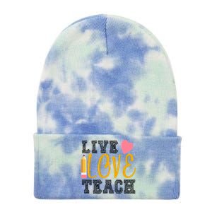 Live Love Teach Tie Dye 12in Knit Beanie