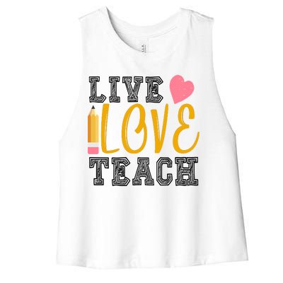 Live Love Teach Women's Racerback Cropped Tank