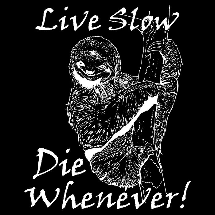 Live Slow Die Whenever Funny Sloth Drawstring Bag