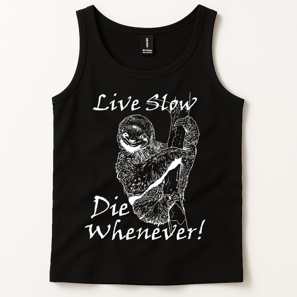 Live Slow Die Whenever Funny Sloth Tank Top