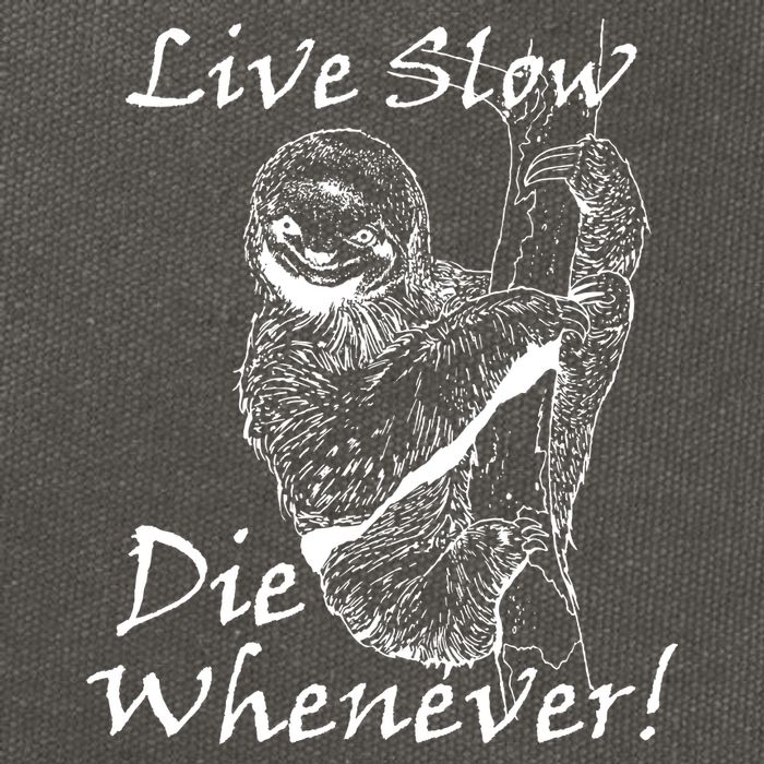 Live Slow Die Whenever Funny Sloth Cotton Canvas Backpack