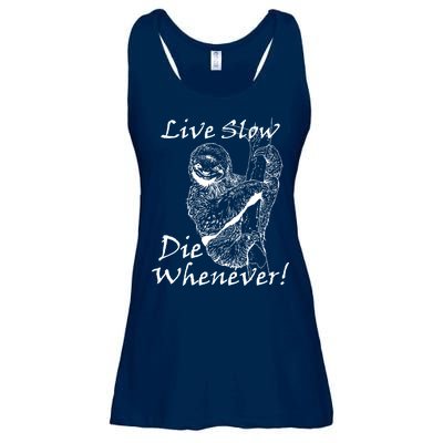 Live Slow Die Whenever Funny Sloth Ladies Essential Flowy Tank