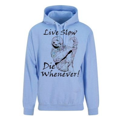 Live Slow Die Whenever Funny Sloth Unisex Surf Hoodie