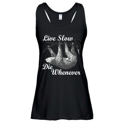 Live Slow Die Whenever Sloth Ladies Essential Flowy Tank