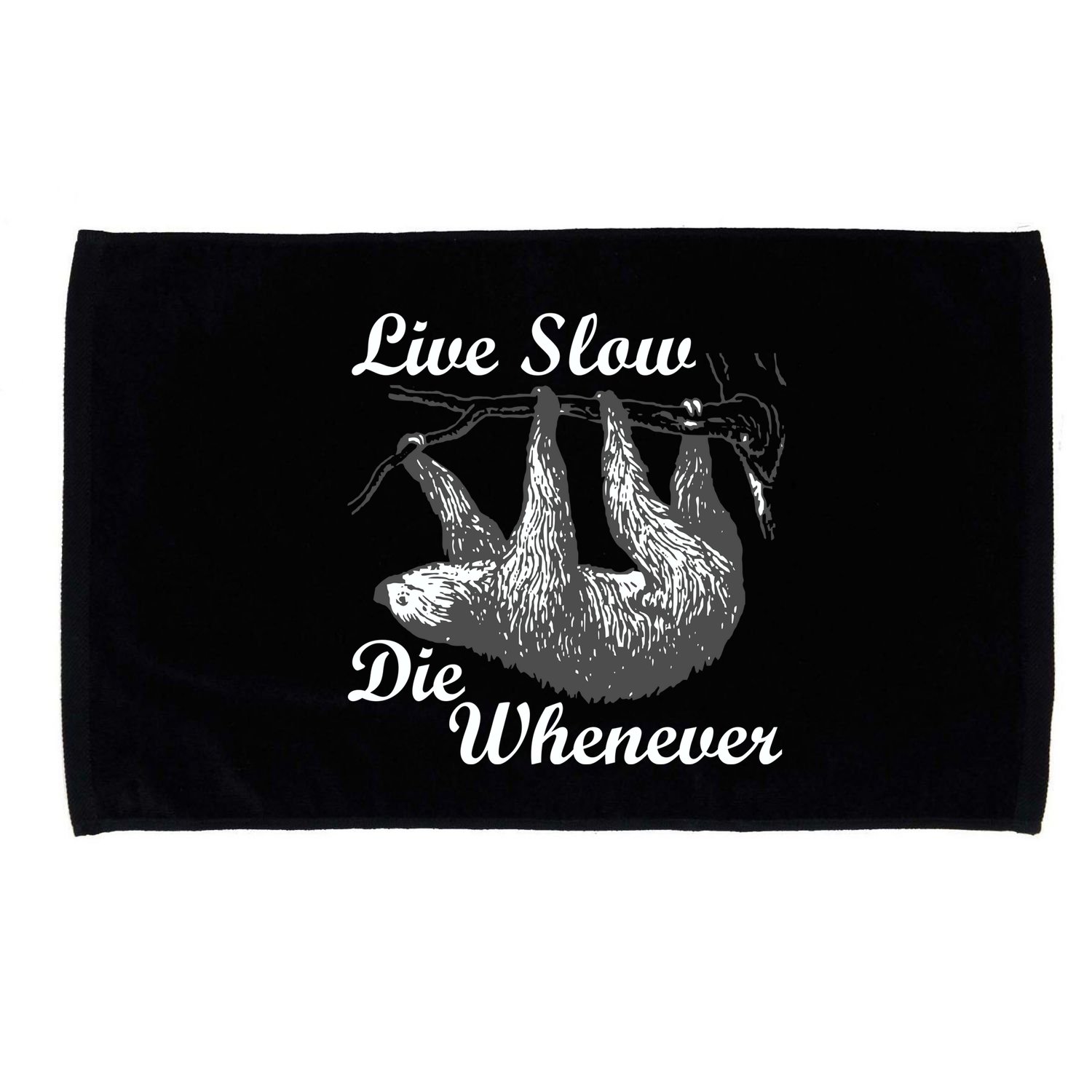 Live Slow Die Whenever Sloth Microfiber Hand Towel