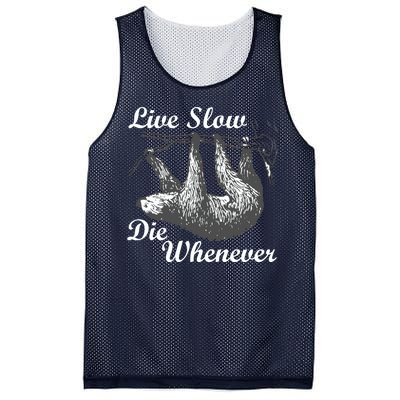 Live Slow Die Whenever Sloth Mesh Reversible Basketball Jersey Tank