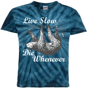 Live Slow Die Whenever Sloth Kids Tie-Dye T-Shirt