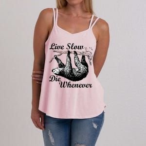 Live Slow Die Whenever Sloth Women's Strappy Tank