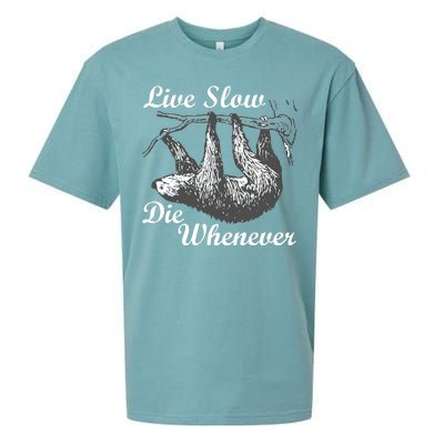 Live Slow Die Whenever Sloth Sueded Cloud Jersey T-Shirt