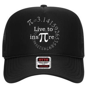 Live To InsPIre Pi Day High Crown Mesh Back Trucker Hat