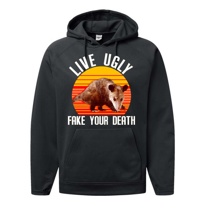 Live Ugly Fake Your Death Performance Fleece Hoodie