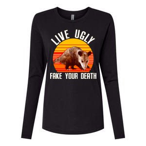 Live Ugly Fake Your Death Womens Cotton Relaxed Long Sleeve T-Shirt