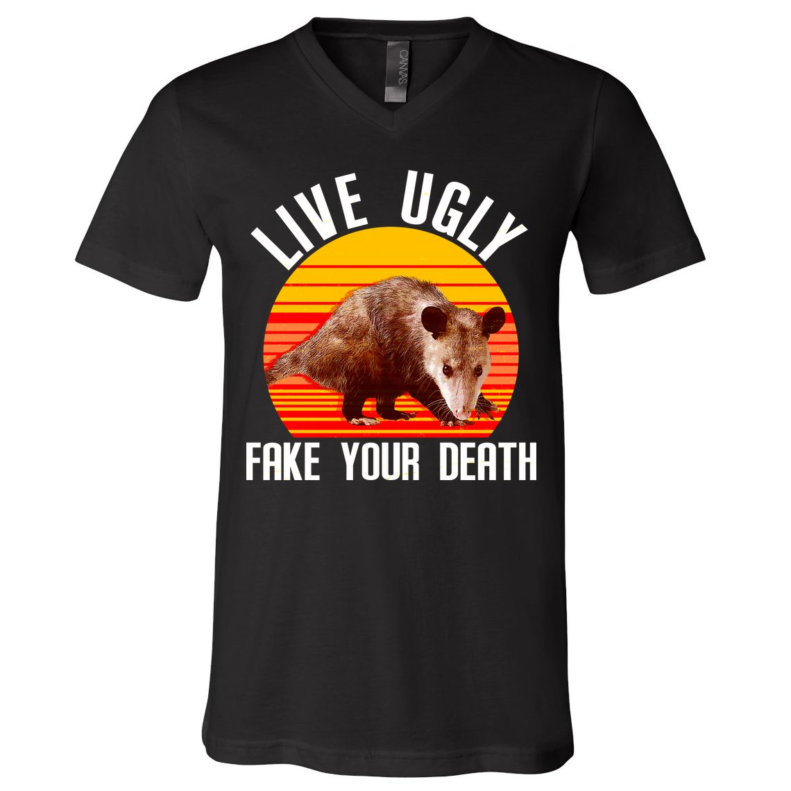 Live Ugly Fake Your Death V-Neck T-Shirt