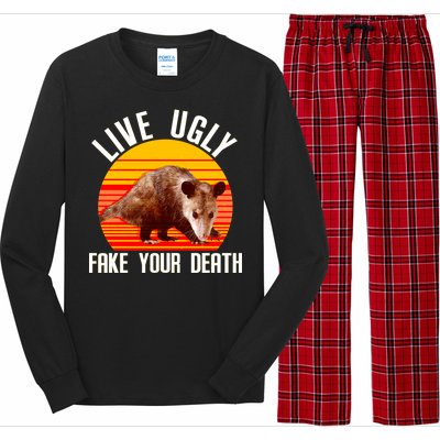 Live Ugly Fake Your Death Long Sleeve Pajama Set