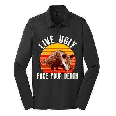 Live Ugly Fake Your Death Silk Touch Performance Long Sleeve Polo