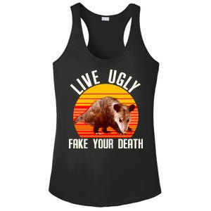 Live Ugly Fake Your Death Ladies PosiCharge Competitor Racerback Tank