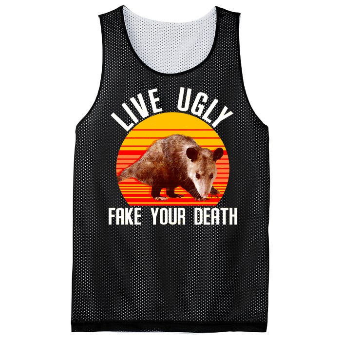 Live Ugly Fake Your Death Mesh Reversible Basketball Jersey Tank