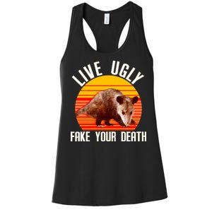 Live Ugly Fake Your Death Women's Racerback Tank