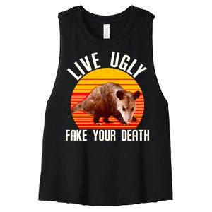 Live Ugly Fake Your Death Women's Racerback Cropped Tank