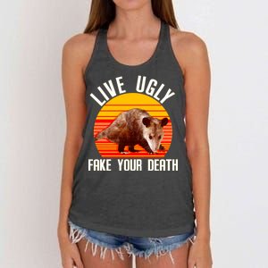 Live Ugly Fake Your Death Women's Knotted Racerback Tank