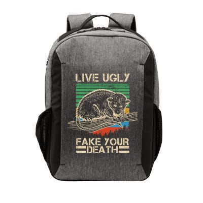 Live Ugly Fake Your Death Retro Vintage Opossum Vector Backpack