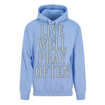 Live Well Pray Often Unisex Surf Hoodie