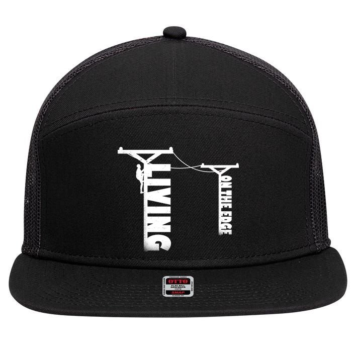 Living On The Edge 7 Panel Mesh Trucker Snapback Hat