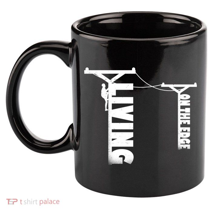 Living On The Edge 11oz C Handle Ceramic Mug
