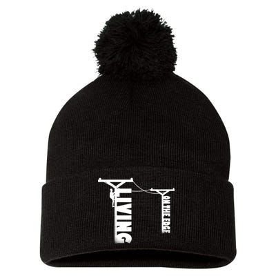 Living On The Edge Pom Pom 12in Knit Beanie