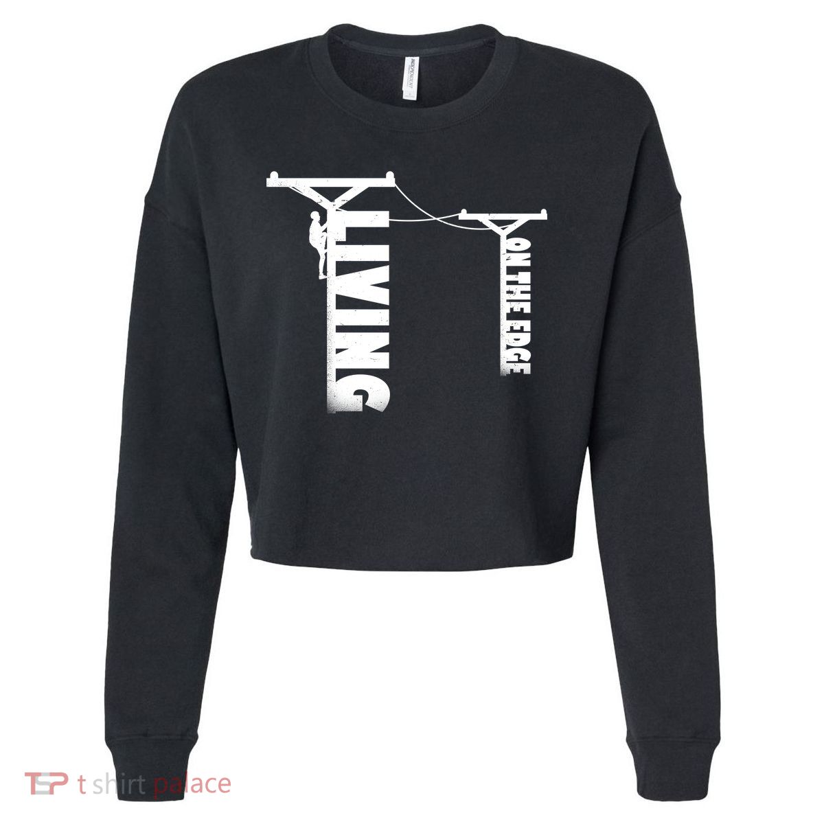 Living On The Edge Cropped Pullover Crew
