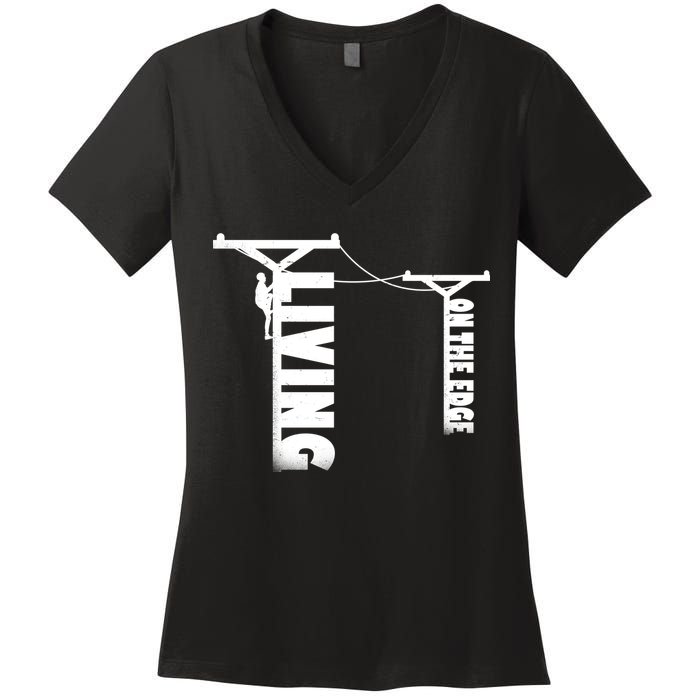 Living On The Edge Women's V-Neck T-Shirt