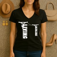 Living On The Edge Women's V-Neck T-Shirt