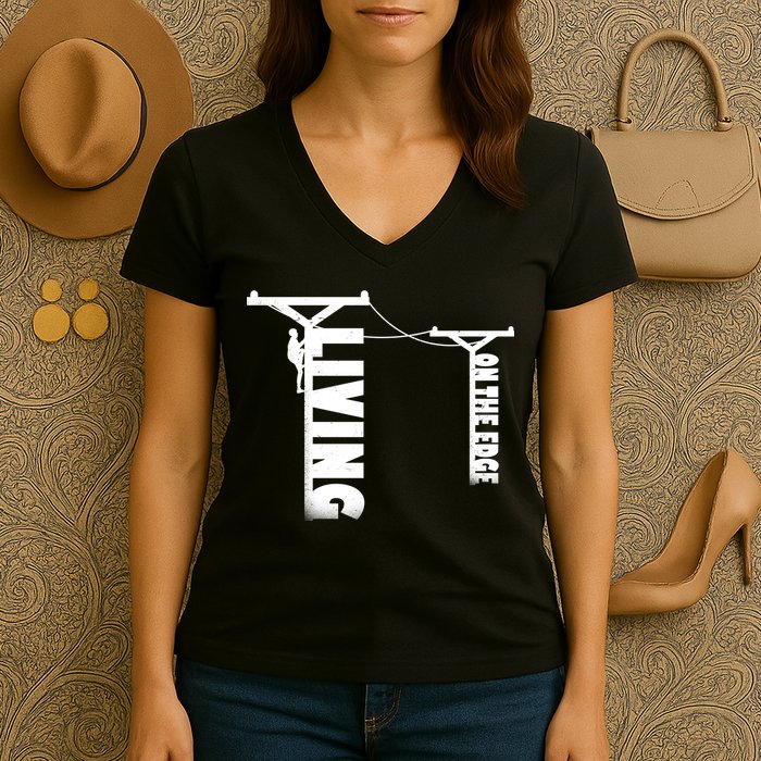 Living On The Edge Women's V-Neck T-Shirt