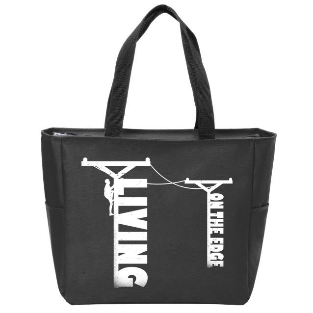 Living On The Edge Zip Tote Bag