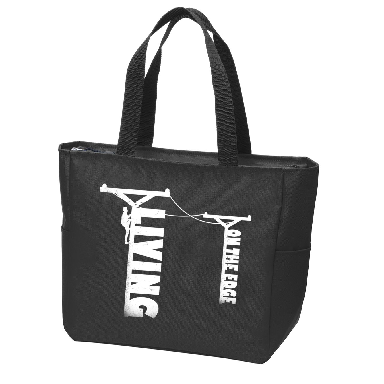 Living On The Edge Zip Tote Bag
