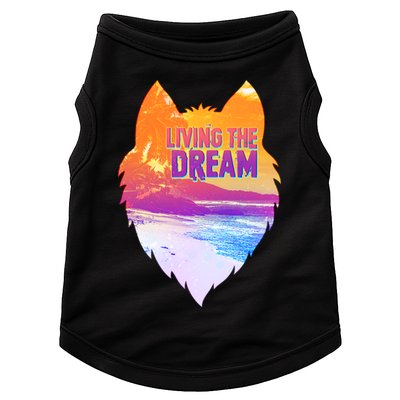 Living The Dream Californian Beach Wolf Head Doggie Tank