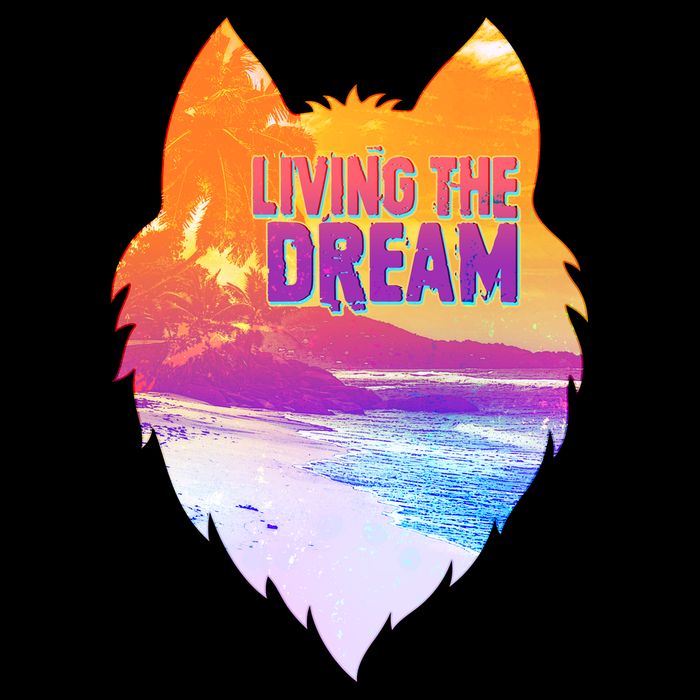 Living The Dream Californian Beach Wolf Head 16 in Basic Backpack