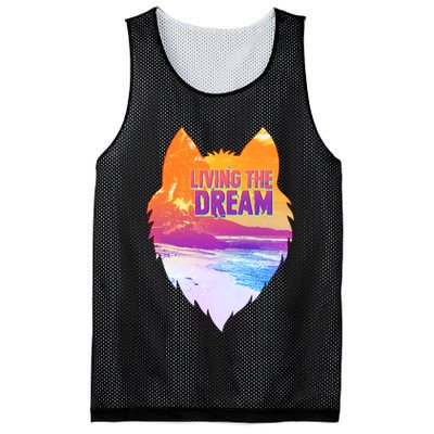 Living The Dream Californian Beach Wolf Head Mesh Reversible Basketball Jersey Tank