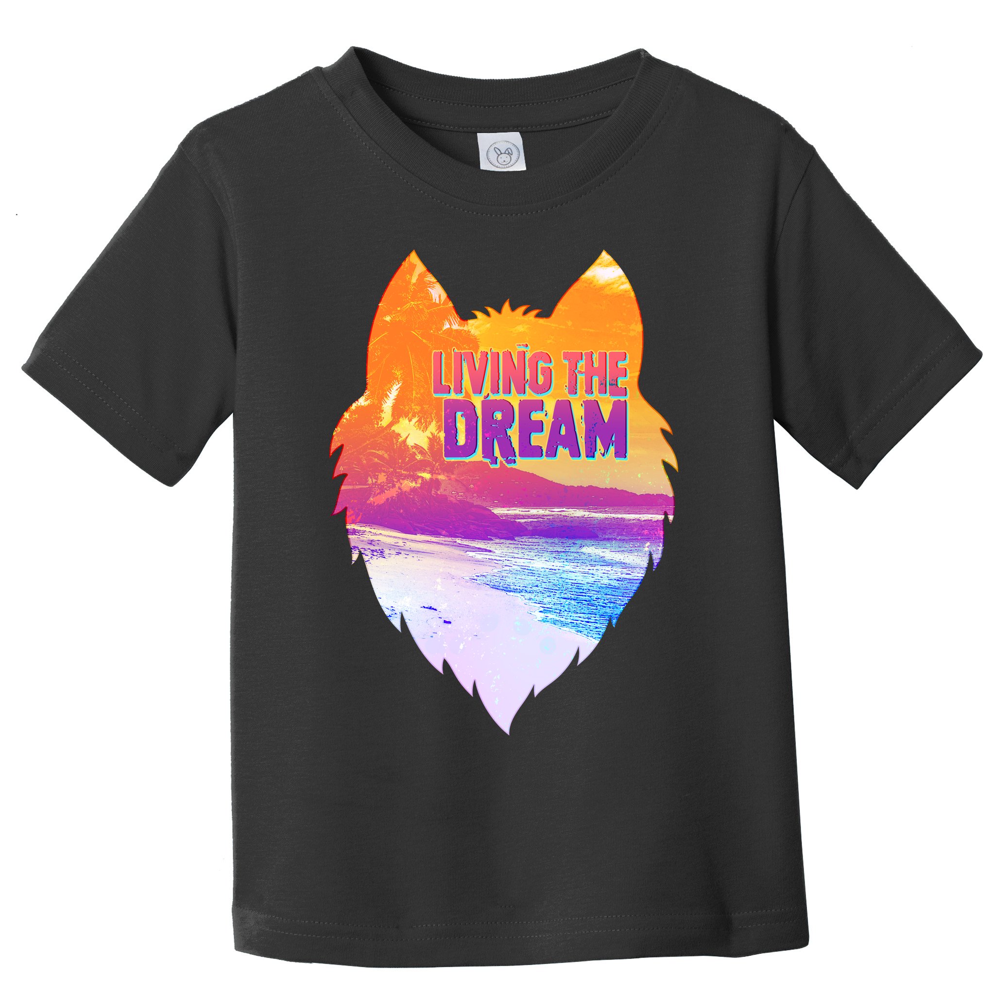 Living The Dream Californian Beach Wolf Head Toddler T-Shirt